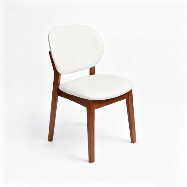 English Elm 7‑Piece Walnut Solid Wood Dining Set with Six PU Leather Upholstered Mid-Century Chairs W5599S00014