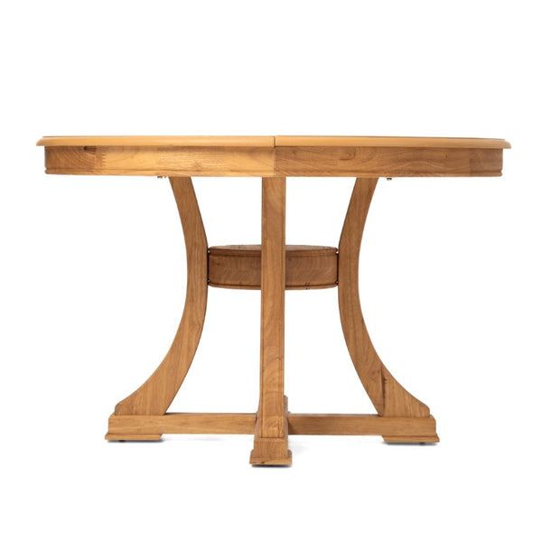 English Elm Solid Rubberwood Extendable Dining Set with Woven Back Chairs Oak Finish 5 Piece W5599S00018