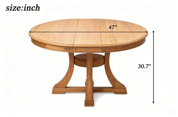 English Elm Natural Oak Extendable Round Dining Set with Rope Woven Chairs for Six W5599S00019