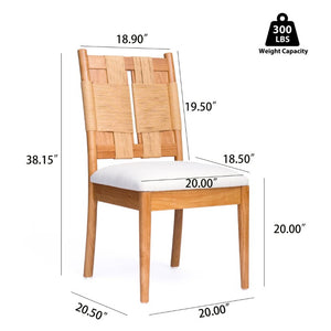 English Elm Natural Oak Extendable Round Dining Set with Rope Woven Chairs for Six W5599S00019
