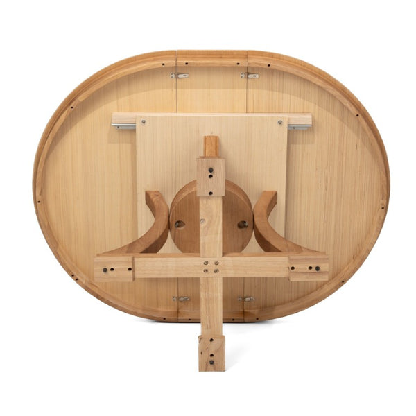 English Elm Natural Oak Extendable Round Dining Set with Rope Woven Chairs for Six W5599S00019