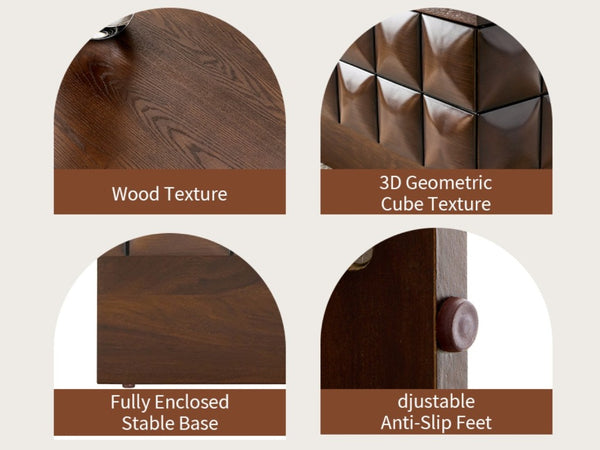English Elm 31.89 Square Ash Veneer Coffee Table with Sculpted Geometric Relief and Hidden Storage W5608P454925