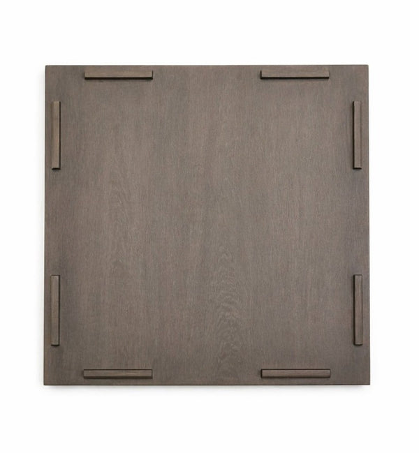 English Elm 31.89 Square Ash Veneer Coffee Table with Sculpted Geometric Relief and Hidden Storage W5608P454925