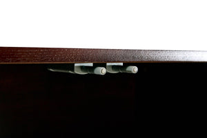 English Elm 60 Inch Ash Veneer Sideboard with Sculptural 3D Door Fronts and Push Open Storage Dark Walnut W5608P506529