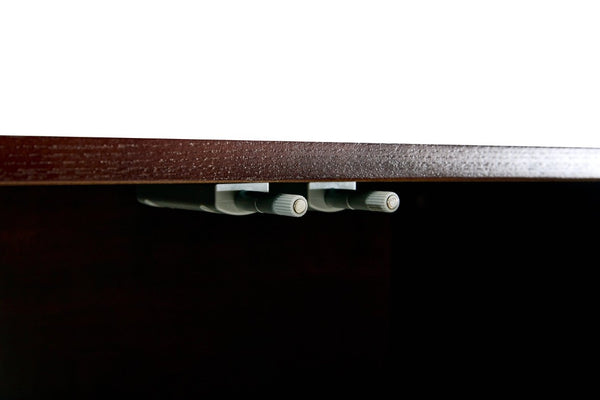 English Elm 60 Inch Ash Veneer Sideboard with Sculptural 3D Door Fronts and Push Open Storage Dark Walnut W5608P506529