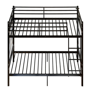 English Elm Bunk Bed Twin Over Iron Frame Convertible Kids Guest Room Matte Black W5635P492099