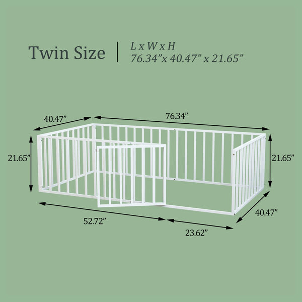 English Elm Metal Platform Bed with Steel Slat Base and Under Storage for Minimalist Bedrooms W5635P500189