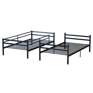 English Elm Bunk Bed Twin Over Iron Frame with Guardrail Ladder Noise Free Matte Black W5635P501643