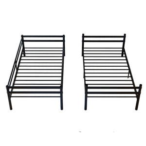 English Elm Bunk Bed Twin Over Iron Frame with Guardrail Ladder Noise Free Matte Black W5635P501643