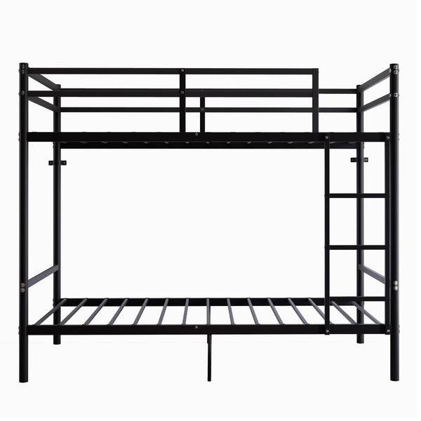 English Elm Bunk Bed Twin Over Iron Frame Full Guardrail Noise Free Kids Sleep Space W5635P501672