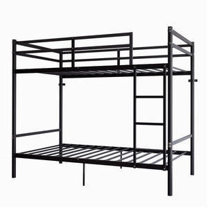 English Elm Bunk Bed Twin Over Iron Frame Full Guardrail Noise Free Kids Sleep Space W5635P501672
