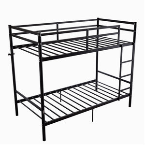 English Elm Bunk Bed Twin Over Iron Frame Full Guardrail Noise Free Kids Sleep Space W5635P501672