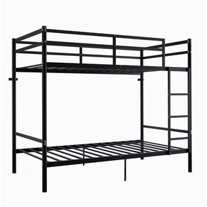 English Elm Bunk Bed Twin Over Iron Frame Full Guardrail Noise Free Kids Sleep Space W5635P501672