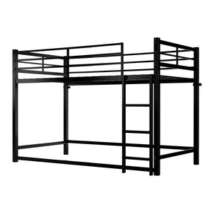English Elm Bunk Bed Twin Over Iron Frame with Full Guardrail Ladder and Underbed Storage W5635P502638