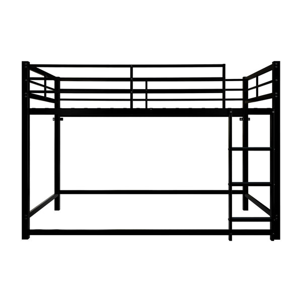 English Elm Bunk Bed Twin Over Iron Frame with Full Guardrail Ladder and Underbed Storage W5635P502638