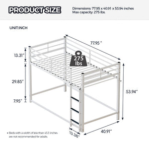English Elm Bunk Bed Twin Over Iron Frame with Full Guardrail Ladder and Underbed Storage Space W5635P502642