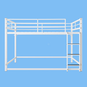 English Elm Bunk Bed Twin Over Iron Frame with Full Guardrail Ladder and Underbed Storage Space W5635P502642