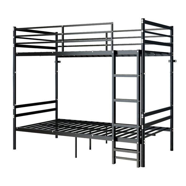 English Elm Bunk Bed Twin Over Iron Frame Space Saving Kids and Teen Bedroom Sleeper W5635P505604