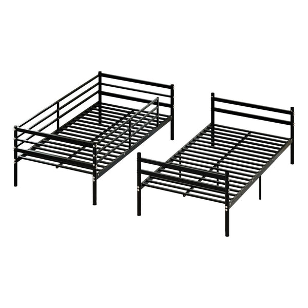 English Elm Bunk Bed Twin Over Iron Frame Space Saving Kids and Teen Bedroom Sleeper W5635P505604