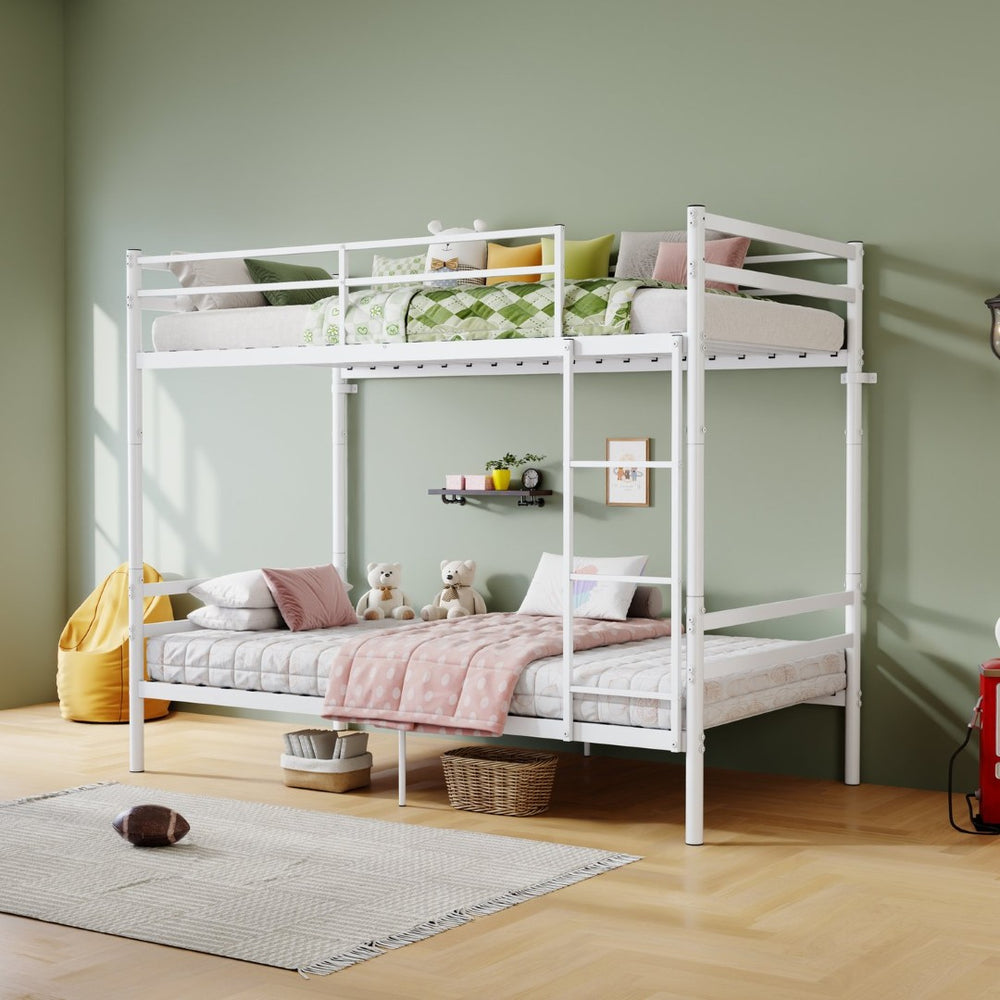 English Elm Bunk Bed Twin Over Heavy Duty Iron Frame with Safety Guardrail for Kids W5635P507106