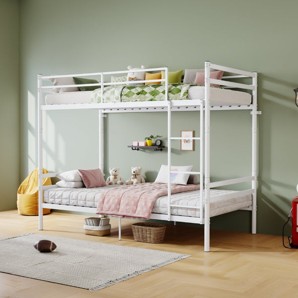 English Elm Bunk Bed Twin Over Heavy Duty Iron Frame with Safety Guardrail for Kids W5635P507106