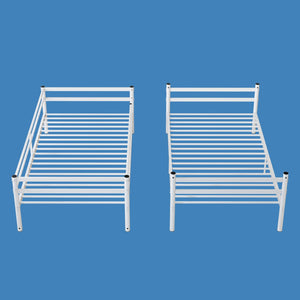 English Elm Bunk Bed Twin Over Heavy Duty Iron Frame with Safety Guardrail for Kids W5635P507106
