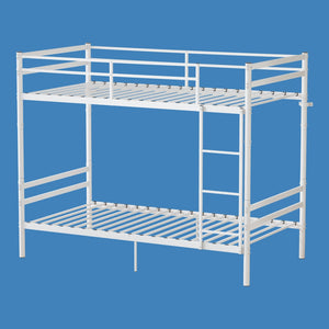 English Elm Bunk Bed Twin Over Heavy Duty Iron Frame with Safety Guardrail for Kids W5635P507106