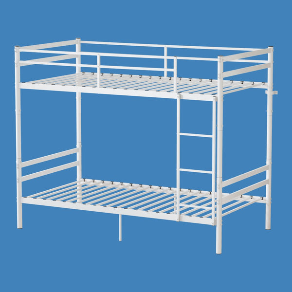 English Elm Bunk Bed Twin Over Heavy Duty Iron Frame with Safety Guardrail for Kids W5635P507106