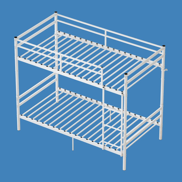 English Elm Bunk Bed Twin Over Heavy Duty Iron Frame with Safety Guardrail for Kids W5635P507106