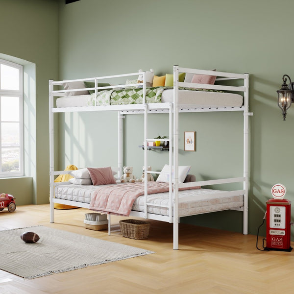English Elm Bunk Bed Twin Over Heavy Duty Iron Frame with Safety Guardrail for Kids W5635P507106
