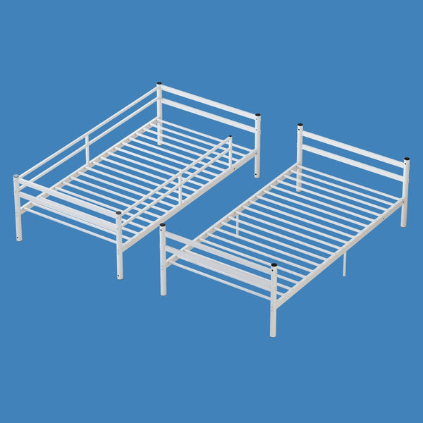 English Elm Bunk Bed Twin Over Heavy Duty Iron Frame with Safety Guardrail for Kids W5635P507106