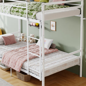 English Elm Bunk Bed Twin Over Heavy Duty Iron Frame with Safety Guardrail for Kids W5635P507106