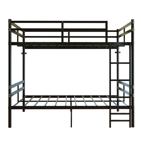 English Elm Home Full Over Metal Bunk Bed Matte Black Frame with Safety Guardrails for Kids W5635P510877