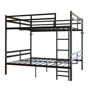 English Elm Home Full Over Metal Bunk Bed Matte Black Frame with Safety Guardrails for Kids W5635P510877