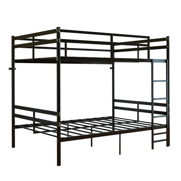 English Elm Home Full Over Metal Bunk Bed Matte Black Frame with Safety Guardrails for Kids W5635P510877