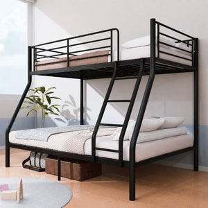 English Elm Bunk Bed Twin Over Full Heavy Duty Steel Frame Squeak Free Slats 990 Lb Capacity W5635P513012