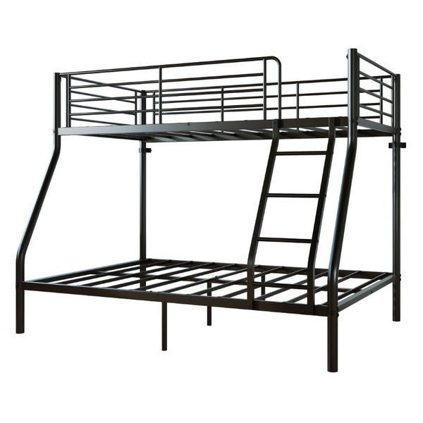 English Elm Metal Twin Over Full Bunk Bed Heavy Duty Steel Frame with Guardrail for Kids and Adults W5635P513013