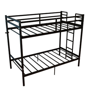 English Elm Bunk Bed Twin Over Iron Frame Convertible Matte Black Kids Sleep Solution W5635P516784