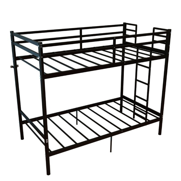 English Elm Bunk Bed Twin Over Iron Frame Convertible Matte Black Kids Sleep Solution W5635P516784