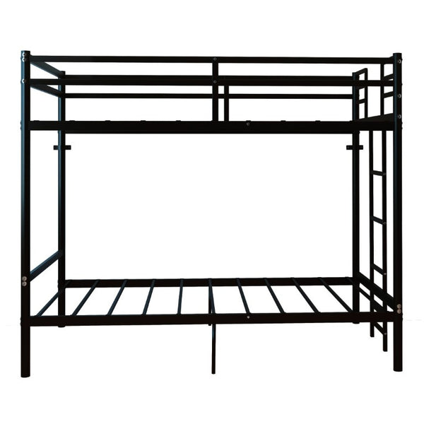 English Elm Bunk Bed Twin Over Iron Frame Convertible Matte Black Kids Sleep Solution W5635P516784