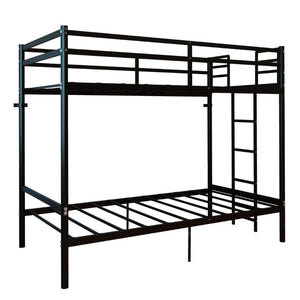 English Elm Bunk Bed Twin Over Iron Frame Convertible Matte Black Kids Sleep Solution W5635P516784