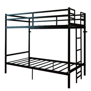 English Elm Bunk Bed Twin Over Iron Frame Convertible Matte Black Kids Sleep Solution W5635P516784