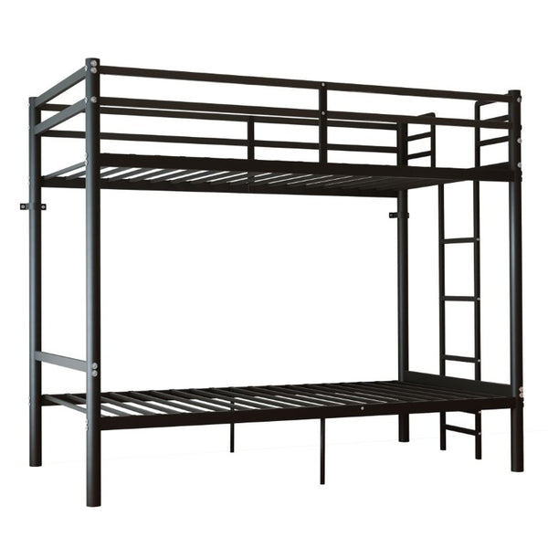 English Elm Bunk Bed Twin Over Iron Frame Convertible Noise Free Design for Kids Rooms W5635P516803
