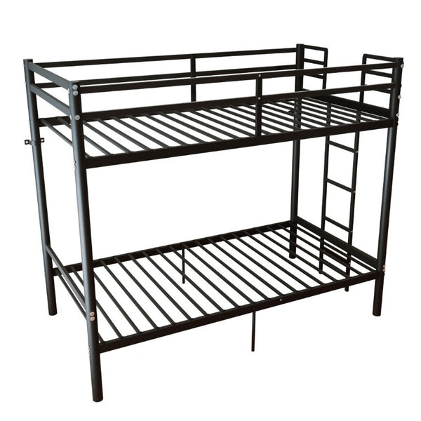 English Elm Bunk Bed Twin Over Iron Frame Convertible Noise Free Design for Kids Rooms W5635P516803