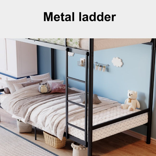 English Elm Metal Bunk Bed Iron Frame with Guardrails and Under Storage for Kids and Teens W5635P521221