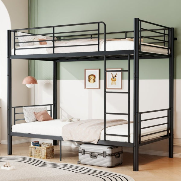 English Elm Bunk Bed Powder Coated Iron Frame Convertible Twin Sleeper with Under Bed Storage W5635P525715