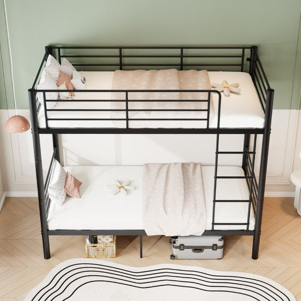 English Elm Bunk Bed Powder Coated Iron Frame Convertible Twin Sleeper with Under Bed Storage W5635P525715