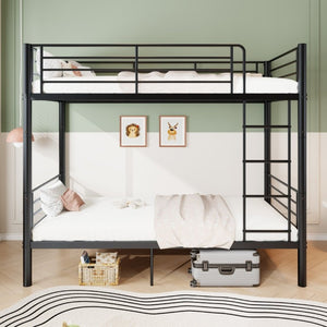English Elm Bunk Bed Powder Coated Iron Frame Convertible Twin Sleeper with Under Bed Storage W5635P525715