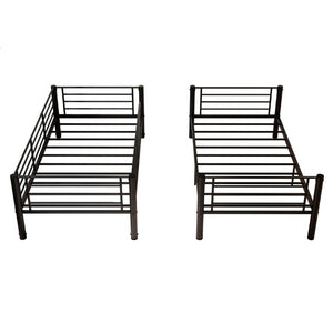 English Elm Bunk Bed Powder Coated Iron Frame Convertible Twin Sleeper with Under Bed Storage W5635P525715