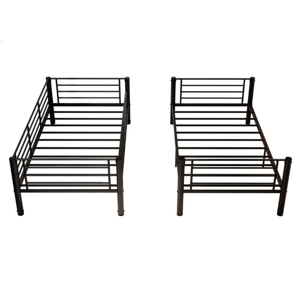 English Elm Bunk Bed Powder Coated Iron Frame Convertible Twin Sleeper with Under Bed Storage W5635P525715